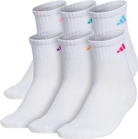 img 4 attached to 🧦 adidas Women's Quarter Socks with Arch Compression - Athletic Cushioning (Pack of 6)