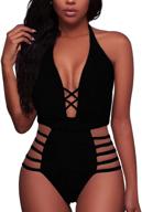 👙 sovoyontee women's strappy criss cross one piece swimsuit: sleek & seductive bikini bathing suit logo