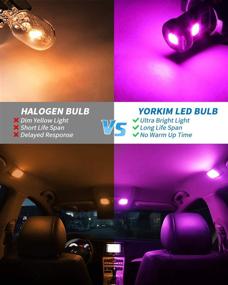 img 1 attached to 🚗 Лампа Yorkim 194 Pink/Purple Canbus Error-Free Led, 3-светодиодных модуля 2835, T10 Внутреннее освещение автомобиля для Домашнего салона, карты, дверного люка, курточки, номерного знака и багажника с гнездами 194 168 W5W 2825 - Набор из 10