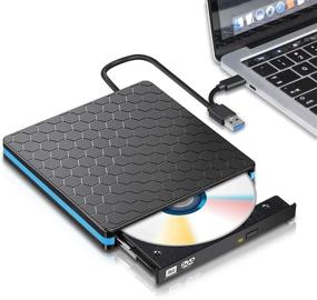 img 4 attached to 📀 M Way USB 3.0 Type C External DVD Drive: Dual Port DVD Player for Laptop & PC, High-Speed Data Transfer, Portable Optical Burner Writer Rewriter - MAC OS & Windows Compatible