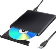 📀 ultra slim external usb 3.0 blu-ray dvd burner - portable bd cd dvd burner player writer reader drive for mac os, windows 7/8.1/10 / linux, laptop, pc (black) logo