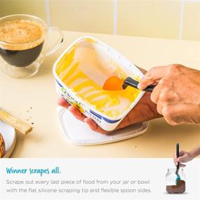 img 2 attached to 🥄 Dreamfarm Mini Supoon: The Ultimate Non-Stick Silicone Scraping & Cooking Spoon with Measuring Lines in White