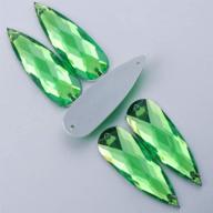 hisenlee 50pcs10x30mm teardrop rhinestone acrylic logo