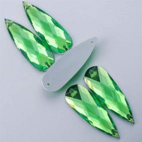 img 4 attached to Hisenlee 50Pcs10X30Mm Teardrop Rhinestone Acrylic