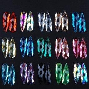 img 2 attached to Hisenlee 50Pcs10X30Mm Teardrop Rhinestone Acrylic