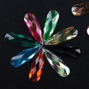 img 1 attached to Hisenlee 50Pcs10X30Mm Teardrop Rhinestone Acrylic