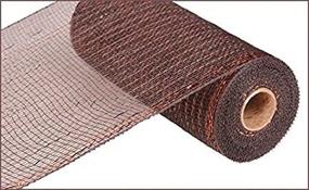 img 2 attached to 🍫 Premium Deco Poly Metallic Mesh Ribbon: Chocolate Brown with Copper Foil - 10 inch X 30 feet