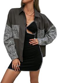 img 4 attached to 🐆 BerryGo Women's Oversized Leopard Vintage Boyfriend Clothing and Coats, Jackets, & Vests