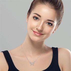 img 2 attached to ELEGANZIA Butterfly Necklaces: Dazzling Sterling Silver 🦋 Jewelry with Cubic Zirconia for Women, Teens, and Moms