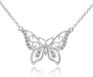 eleganzia butterfly necklaces: dazzling sterling silver 🦋 jewelry with cubic zirconia for women, teens, and moms logo