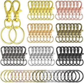 img 4 attached to 🔑 Multicolored 100-Piece Swivel Clasps Set for Keychain Jewelry DIY Craft