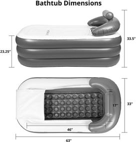 img 3 attached to 🛀 Hydraflate Inflatable Bathtub - Portable & Foldable Freestanding Bath for Adults & Kids - Ideal for Home or Travel - Mobile Blow Up Spa for Soaking - Single Person Capacity to Complement Bathroom Shower