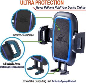 img 2 attached to 📱 APEXMOUNT Twist Lock Air Vent Cell Phone Holder - Adjustable up to 7”, Durable & Rotatable Design - Compatible with iPhones, Samsung, and All Smartphones (Mystery Blue)