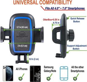 img 1 attached to 📱 APEXMOUNT Twist Lock Air Vent Cell Phone Holder - Adjustable up to 7”, Durable & Rotatable Design - Compatible with iPhones, Samsung, and All Smartphones (Mystery Blue)