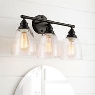 💡 stylish industrial wall sconce with clear glass shade, plug-in black ceiling light fixture for indoor living room - 3 lights (no plug cord) - bulb not included логотип