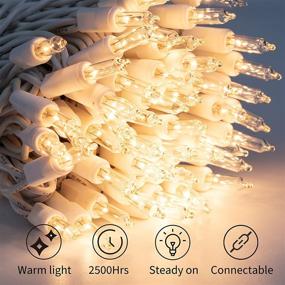 img 1 attached to 🎄 Brightown Clear Christmas Mini Lights Set - 100 Count, 25 Feet, White Wire Incandescent Bulb String Lights for Christmas Trees, Wreaths, Garlands, Weddings, Parties - Festive Holiday Decoration