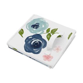 img 2 attached to 🌸 Charming Sweet Jojo Designs Navy Blue Watercolor Floral Small Fabric Toy Bin Storage Box Chest - Perfect for Baby Nursery or Kids Room Décor in Blush Pink, Green and White Shabby Chic Rose Flower Design