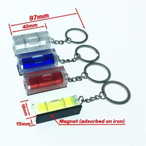 img 2 attached to 🔑 Versatile Mini Acrylic Keychain Block Level Vial: Replacement & Picture Hanging | Pocket Bubble Level - Magnetic | Pack of 4 (Green)