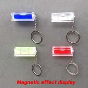 img 1 attached to 🔑 Versatile Mini Acrylic Keychain Block Level Vial: Replacement & Picture Hanging | Pocket Bubble Level - Magnetic | Pack of 4 (Green)