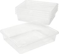 storex letter size flat storage tray: clear 📚 organizer bin for classroom, office, and home - 5-pack (62531u05c) logo