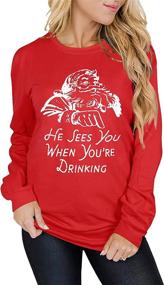 img 4 attached to Christmas Sweatshirts Vacation Sweatshirt Pullover Outdoor Recreation in Climbing