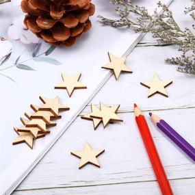 img 3 attached to 🌟 300-Piece Star Shape Unfinished Wood Ornaments: Perfect for Craft Projects, Christmas Party Decorations, and Weddings (1 Inch)