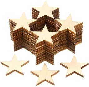 img 4 attached to 🌟 300-Piece Star Shape Unfinished Wood Ornaments: Perfect for Craft Projects, Christmas Party Decorations, and Weddings (1 Inch)