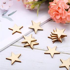 img 2 attached to 🌟 300-Piece Star Shape Unfinished Wood Ornaments: Perfect for Craft Projects, Christmas Party Decorations, and Weddings (1 Inch)