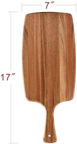 img 2 attached to 🍽️ KARRYOUNG Acacia Wood Cutting Board - 17 x 7 Inch Wooden Chopping Board for Meat, Cheese, Bread, Vegetables, and Fruits - Knife Friendly Kitchen Butcher Block