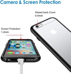 img 1 attached to JETech iPhone 6/6s Case - 📱 Shockproof Bumper Cover with Clear Anti-Scratch Back (Black)
