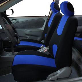 img 3 attached to FH Group - FB050BLUE114 Universal Fit Full Set Flat Cloth Fabric Car Seat Cover