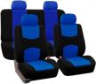 fh group - fb050blue114 universal fit full set flat cloth fabric car seat cover logo