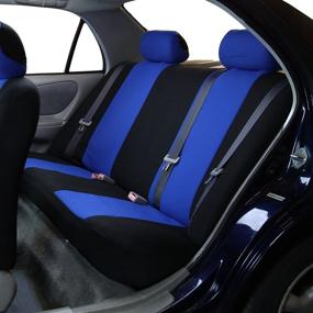 img 2 attached to FH Group - FB050BLUE114 Universal Fit Full Set Flat Cloth Fabric Car Seat Cover