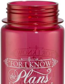 img 1 attached to 🌸 I Know The Plans 28 oz Reusable Sports Water Bottle with Flip-Top Lid and Carry Strap - Pink, Jeremiah 29:11