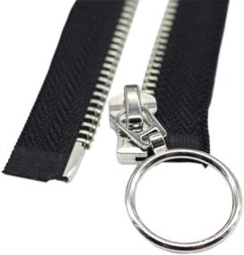 img 2 attached to 🧥 2-Pack YaHoGa 30 Inch #5 Silver Separating Jacket Zippers with Y-Teeth - Ideal for Sewing Jackets, Coats, and Crafts (30" Silver)