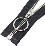 🧥 2-pack yahoga 30 inch #5 silver separating jacket zippers with y-teeth - ideal for sewing jackets, coats, and crafts (30" silver) logo