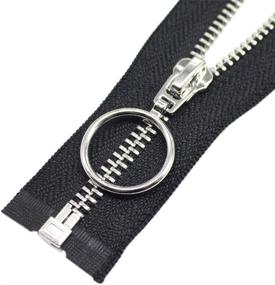 img 3 attached to 🧥 2-Pack YaHoGa 30 Inch #5 Silver Separating Jacket Zippers with Y-Teeth - Ideal for Sewing Jackets, Coats, and Crafts (30" Silver)