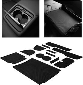 img 4 attached to 🚗 Honda Clarity CupHolderHero Premium Accessories 2017-2021: Non-Slip Anti Dust Cup Holder Inserts, Liner Mats & Door Pocket Liners - 12-pc Set (Solid Black)