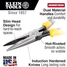 img 1 attached to Klein Tools J203-7 Kлещи: Сторонние отрезные кусачки длиной 7 дюймов - желто-черные, маленькие