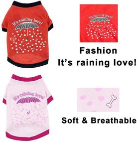 img 1 attached to 🐱 Small Dog & Cat Summer Clothes: 2Pcs Breathable Vest Outfit - Red & Pink