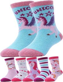 img 4 attached to Warm and Cozy: MOGGEI Kids Wool Socks for Toddlers - 6 Pairs, Perfect Winter Gift!
