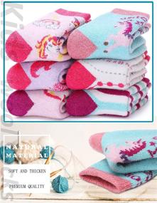 img 1 attached to Warm and Cozy: MOGGEI Kids Wool Socks for Toddlers - 6 Pairs, Perfect Winter Gift!