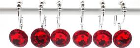img 2 attached to 🛁 Premium Red Acrylic Double Glide Shower Curtain Hooks - Set of 12 for Stylish Bathroom and Living Room Décor