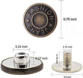 img 1 attached to 20mm GIYOMI No Sewing Jeans Buttons Kit with Metal Base - 12 Sets of Nailess Removable Metal Buttons for Replacement, Repair & Combo Thread Rivets with Screwdrivers (0.79 inch)