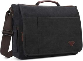 img 4 attached to 👨 17 inch Laptop Bag for Men - Travel, Business & Casual Canvas Messenger Bag