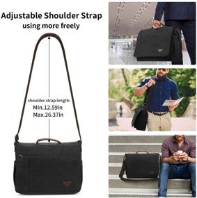 img 1 attached to 👨 17 inch Laptop Bag for Men - Travel, Business & Casual Canvas Messenger Bag