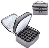 👜 double layer nail polish bag- holds 30 bottles (15ml - 0.5 fl.oz), polish organizer bag for manicure set, with stable dividers - grey (bag only) logo