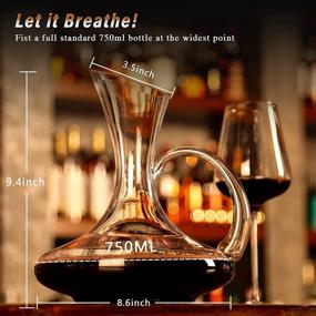 img 1 attached to 🍷 Physkoa Wine Decanter: Hand Blown Lead-free Crystal Carafe with Aerator, Cork Stopper, Cleaning Beads, Handle - Ideal Wine Gifts and Accessories for Women and Men (1500ml)