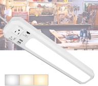 💡 versatile led under cabinet light & power strip: 3 color levels, dimmable, high/low intensity for garage, workshop, kitchen логотип