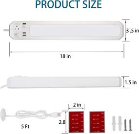 img 1 attached to 💡 Versatile LED Under Cabinet Light & Power Strip: 3 Color Levels, Dimmable, High/Low Intensity for Garage, Workshop, Kitchen